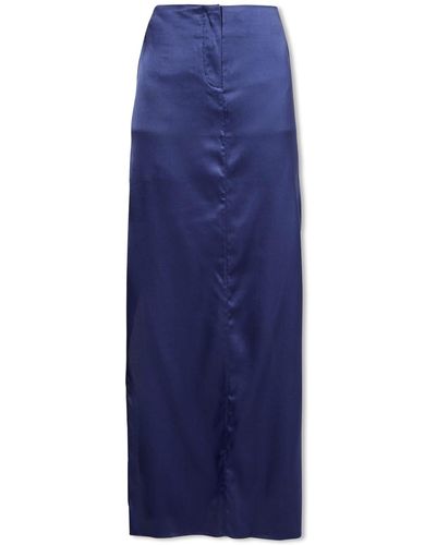 MOTHER OF ALL Rylie Maxi Satin Skirt - Blue