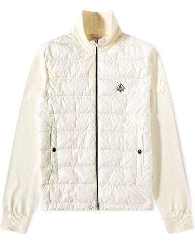 Moncler Hooded Down Knit Jacket - White