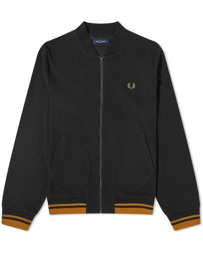 Fred Perry Tipped Detail Track Jacket - Black