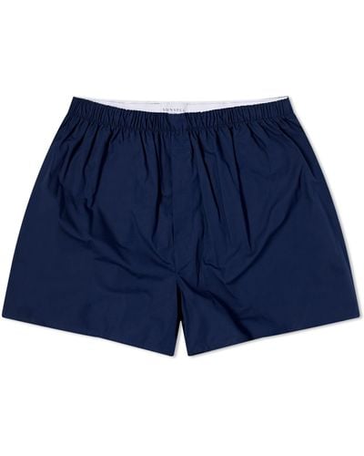 Sunspel Woven Boxer Shorts - Blue