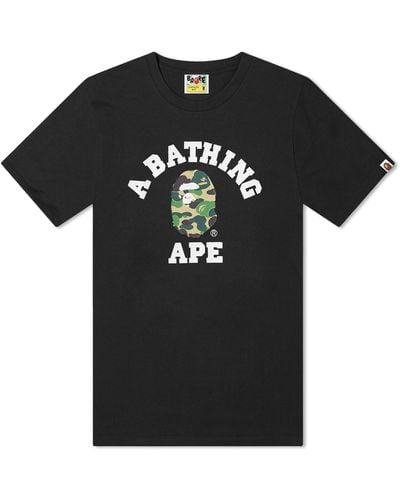 A Bathing Ape Abc Camo University T-Shirt - Black