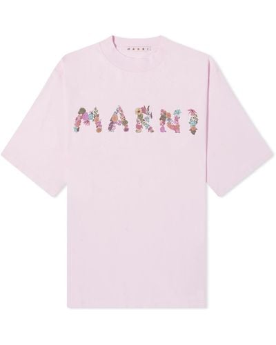 Marni Boquet Logo T-Shirt - Pink