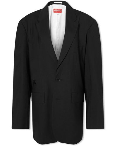 KENZO Kenzo Solid Kimono Blazer Jacket - Black