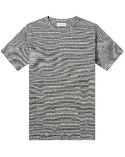 Officine Generale Officine Générale Multi Mini Stripe T-Shirt - Gray