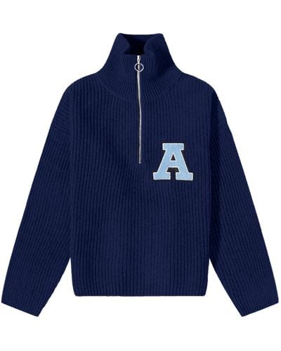 Axel Arigato Team Half Zip Sweater - Blue