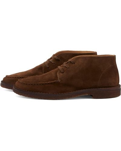 Drake's Crosby Moc Toe Chukka Boots Suede - Brown