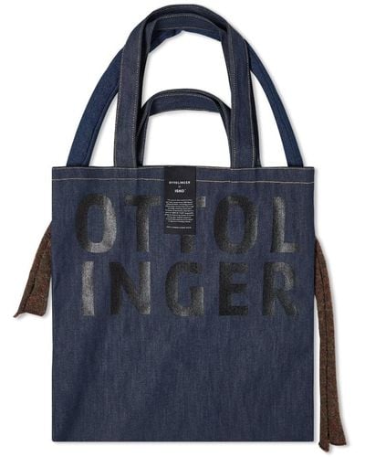 OTTOLINGER Puffy String Denim Tote Bag - Blue