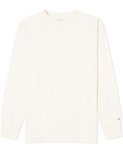 Snow Peak Recycled Cotton Long Sleeve T-Shirt - White