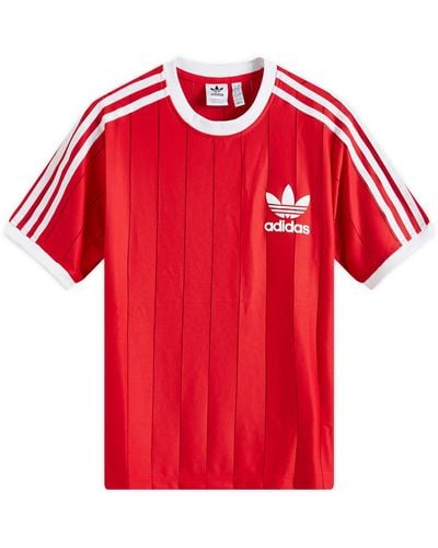 adidas 3 Stripe Pnst T-Shirt - Red