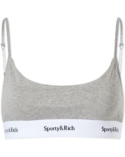 Sporty & Rich Serif Logo Bralette - Grey