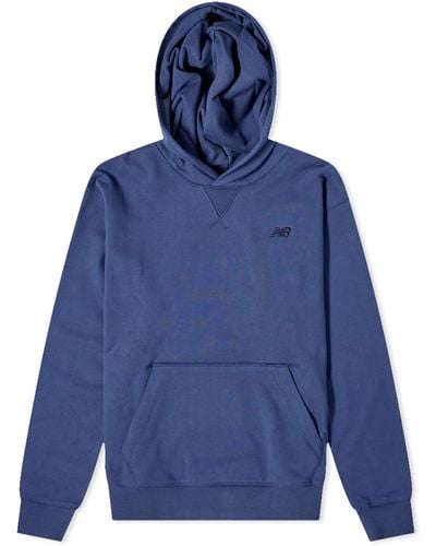 New Balance Nb Athletics French Terry Hoodie - Blue