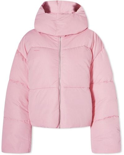 PANGAIA Flwrdwn Recycled Nylon Cropped Puffer Jacket - Pink