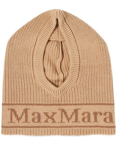 Max Mara Gong Logo Balaclava - Natural