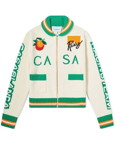 Casablancabrand Casa Racing Knit Cardigan - Green