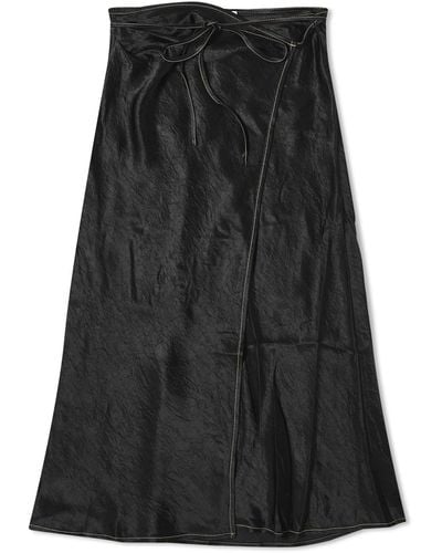 Acne Studios Iala Satin Midi Skirt - Black