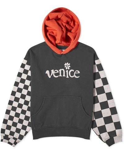 ERL Venice Checkerboard Popover Hoodie - Black