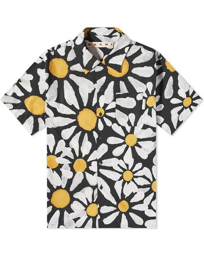 Marni Euphoria Floral Bowling Shirt - Black