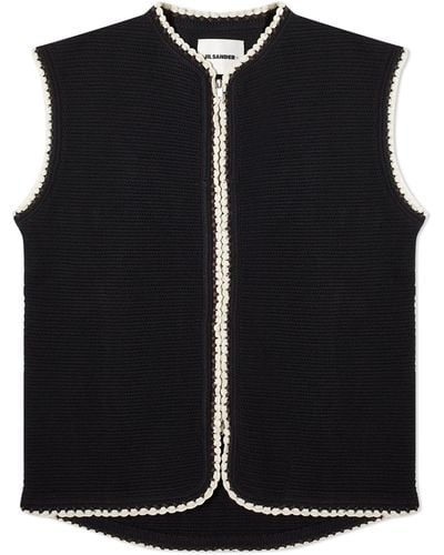 Jil Sander Jil Sander Plus Recycled Knit Vest - Black