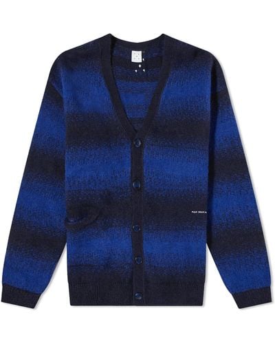 Pop Trading Co. Stipe Knit Cardigan Sodalite - Blue