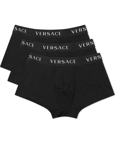 Versace Logo Waistband Trunks - Black