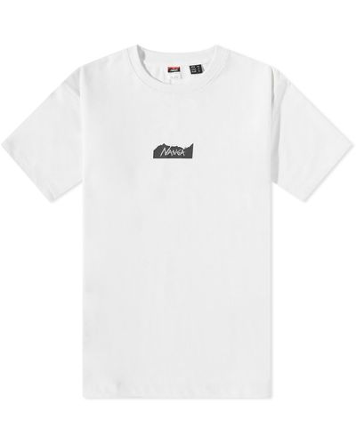 NANGA Eco Hybrid Mt Logo T-Shirt - White