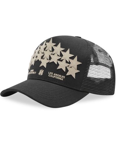 Amiri Leather Star Trucker Hat - Black