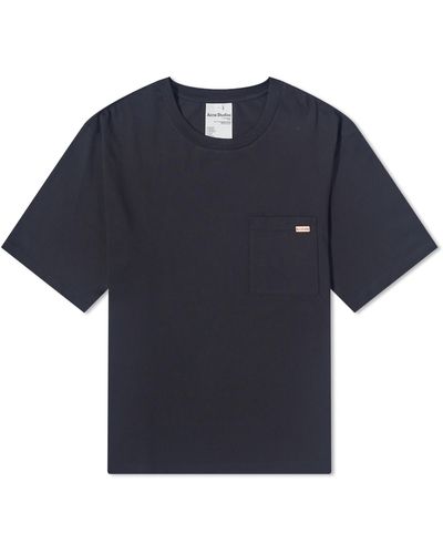 Acne Studios Edie Pocket Label T-Shirt - Blue