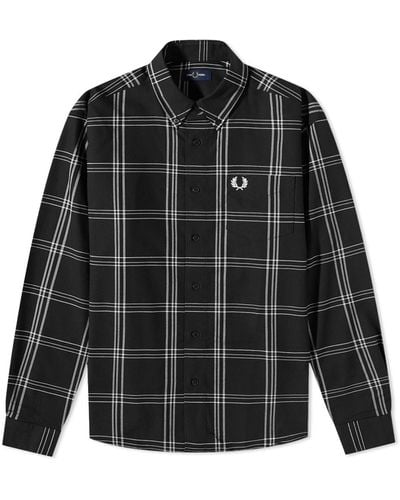 Fred Perry Twill Check Shirt - Black