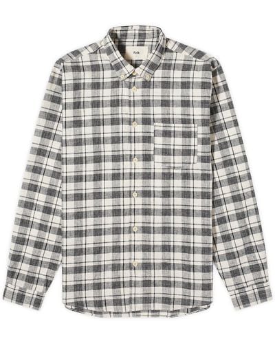 Folk Relaxed Fit Check Shirt - Gray