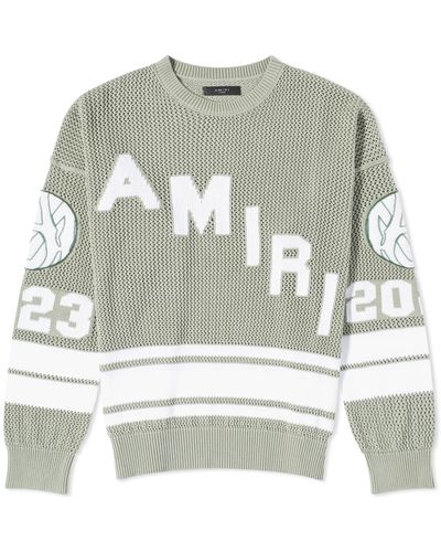 Amiri Mesh Hockey Logo Sweater - Gray