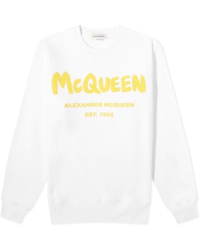 Alexander McQueen Graffiti Logo Crew Sweat - White