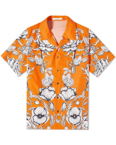 Valentino Floral Print Vacation Shirt - Orange