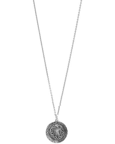 Saint Laurent Medallion Pendant Necklace - Metallic