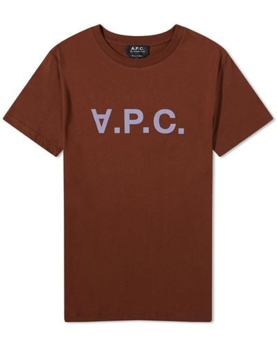 A.P.C. Vpc Logo T-Shirt - Brown