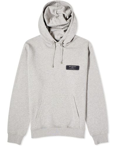 Balmain Label Hoodie - Grey