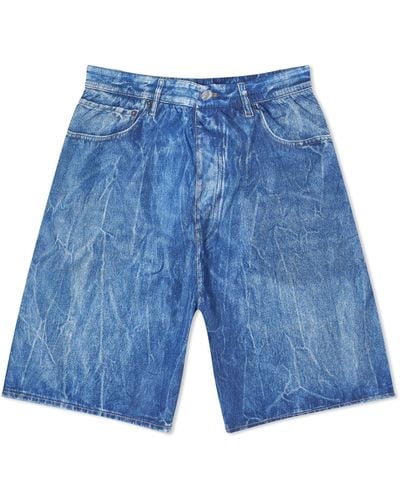Balenciaga Denim Look Technical Fabric Swim Shorts - Blue