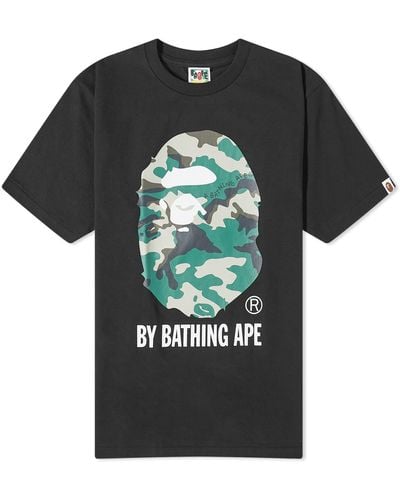 A Bathing Ape Woodland Camo By Bathing Ape T-Shirt - Black