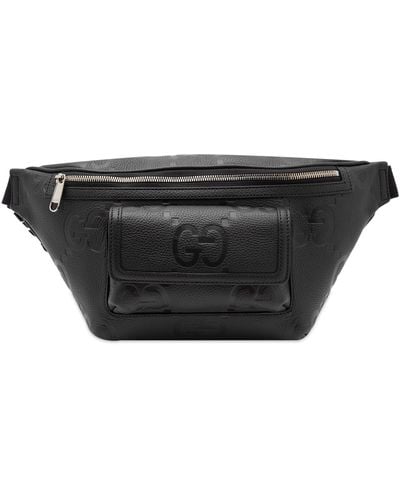 Gucci Embossed Gg Leather Waist Bag - Black