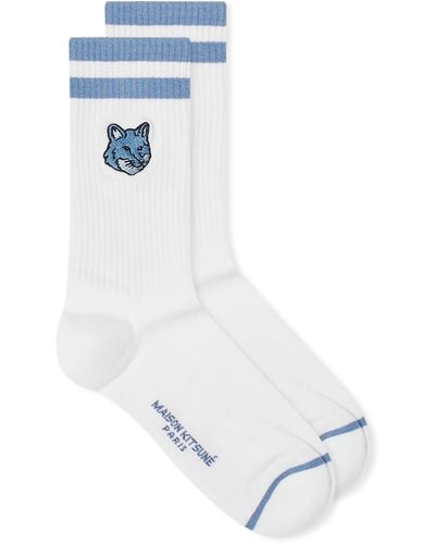 Maison Kitsuné Bold Fox Head Socks - Blue