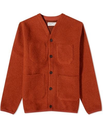 Universal Works Wool Fleece Cardigan - Orange