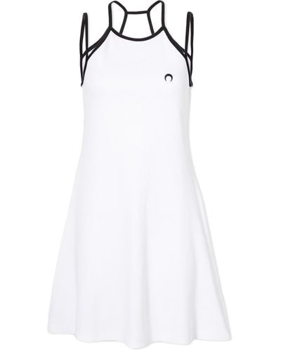 Marine Serre Organic Cotton Tennis Court Dress - White