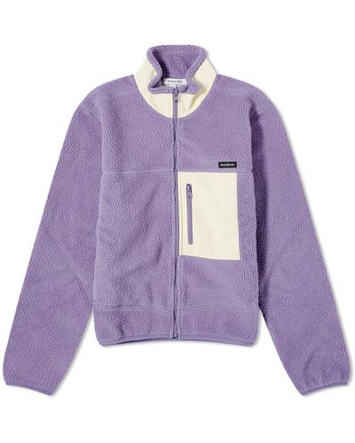 Sporty & Rich Zipped Sherpa Jacket - Purple
