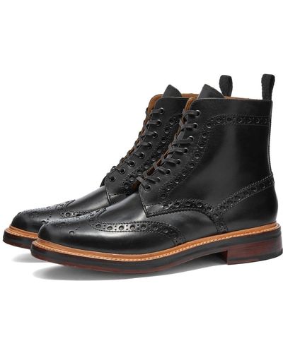 Grenson Fred Brogue Boot - Black