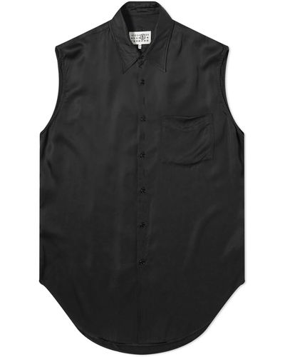 MM6 by Maison Martin Margiela Slash Back Sleeveless Shirt - Black