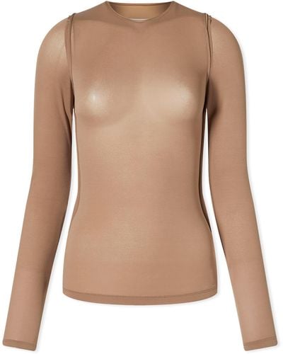 MM6 by Maison Martin Margiela Long Sleeve Top - Brown