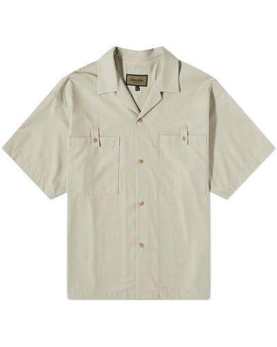 Uniform Bridge Two Pocket Open Collar Short Sleeve Shirt - Natural