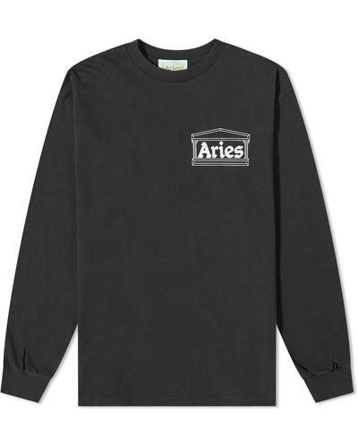 Aries Long Sleeve Temple T-shirt - Gray