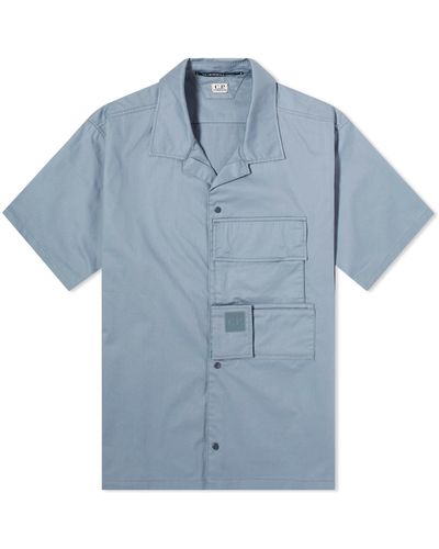 C.P. Company Metropolis Gabardine S/S Shirt - Blue