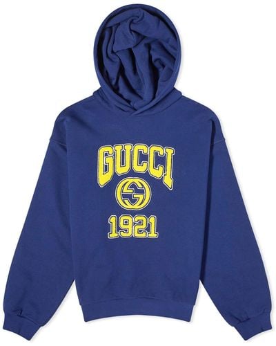 Gucci University Logo Hoodie - Blue