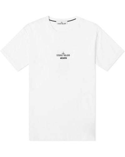 Stone Island Archivo Print T-Shirt - White